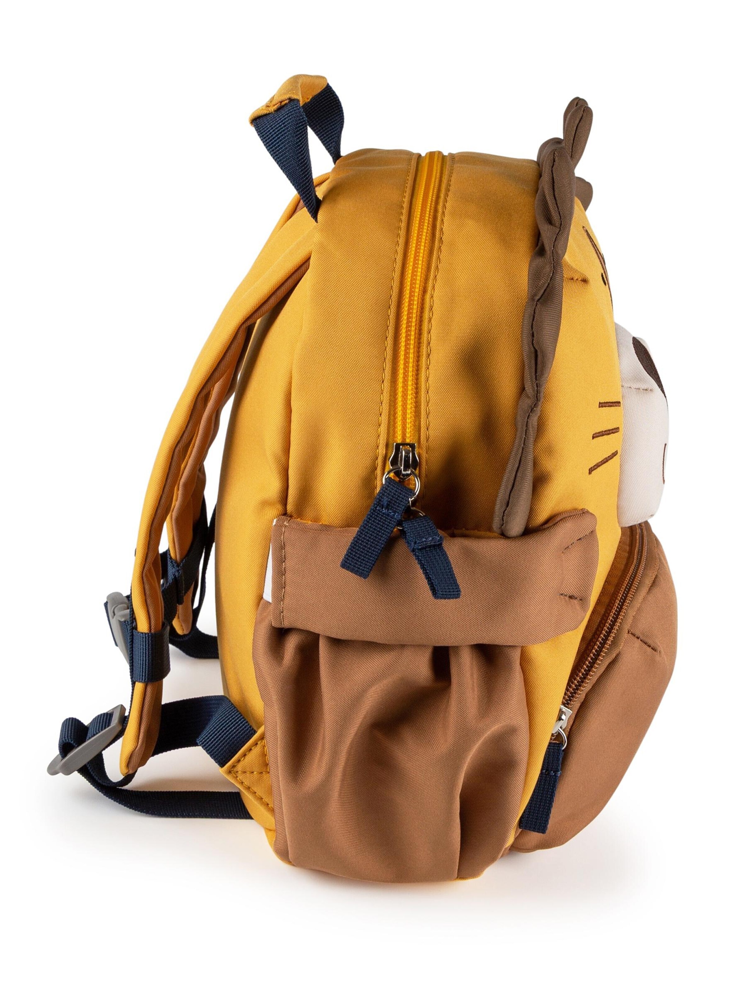 SIGIKID Backpack 'Kindergarten Rucksack fröhliches Tiergesicht, 5,2 Liter' in Yellow