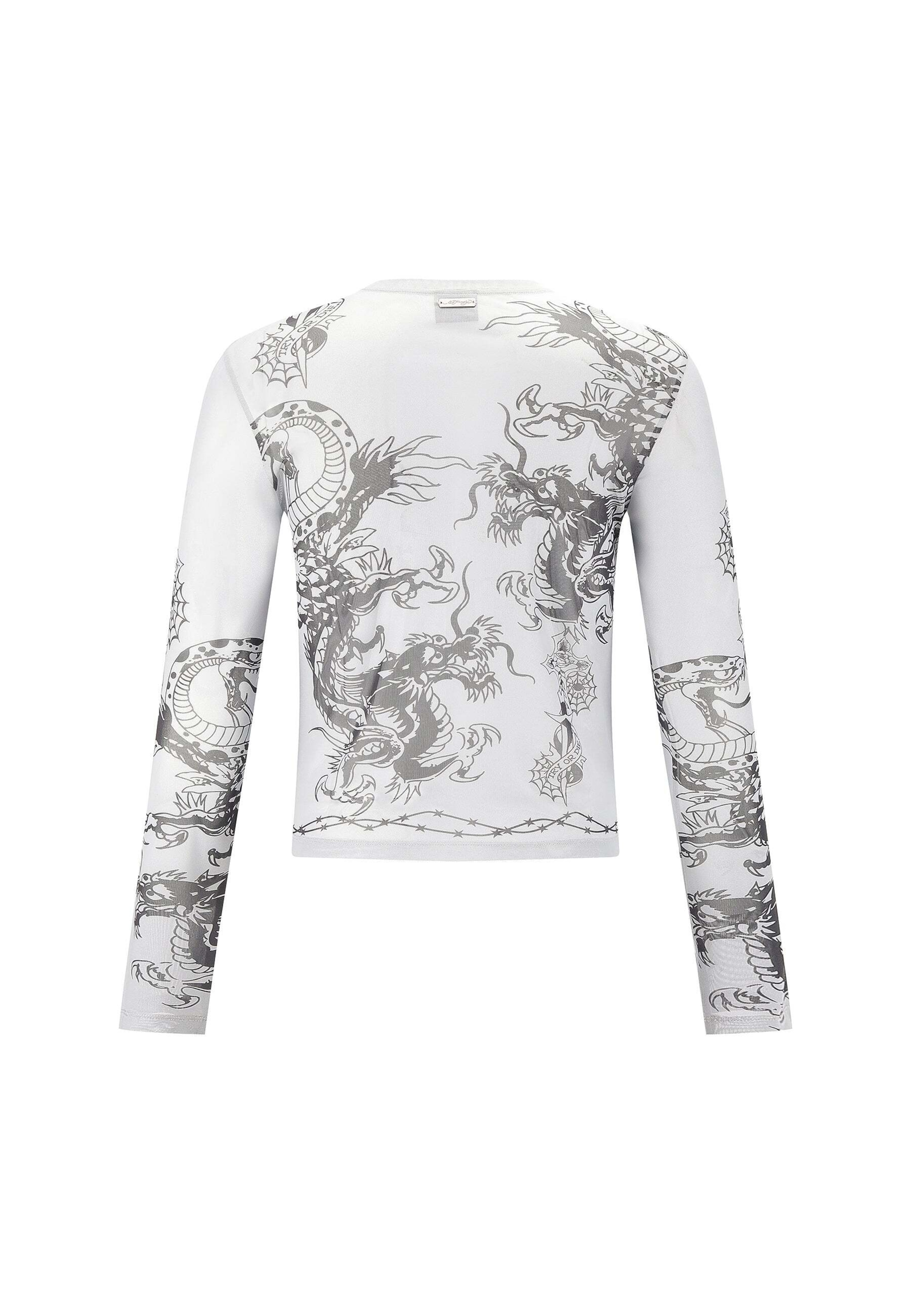 Ed Hardy Shirt 'Schlange und Drache' in Grau