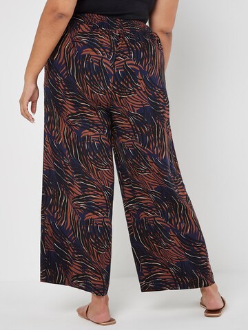Wide Leg Pantalon Apricot en mélange de couleurs