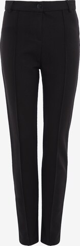 Coupe slim Pantalon à plis 'Turner' Threadbare en noir : devant