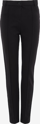 Coupe slim Pantalon à plis 'Turner' Threadbare en noir : devant
