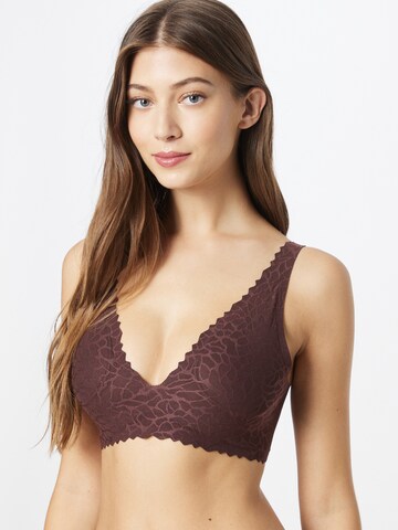 SLOGGI Bustier BH 'Zero Feel Lace 2.0' in Bruin: voorkant