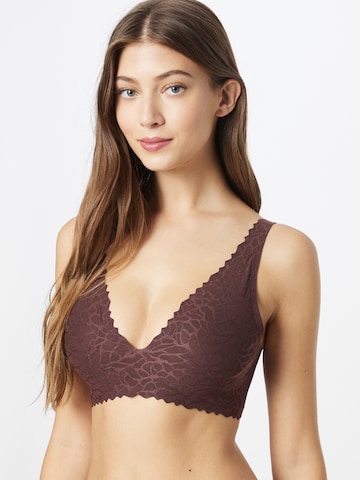 SLOGGI Bustier BH 'Zero Feel Lace 2.0' in Braun: predná strana