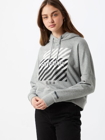 Superdry Sportief sweatshirt in Grijs: voorkant