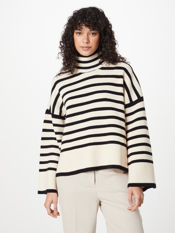 Pull-over Elisabetta Franchi en beige : devant