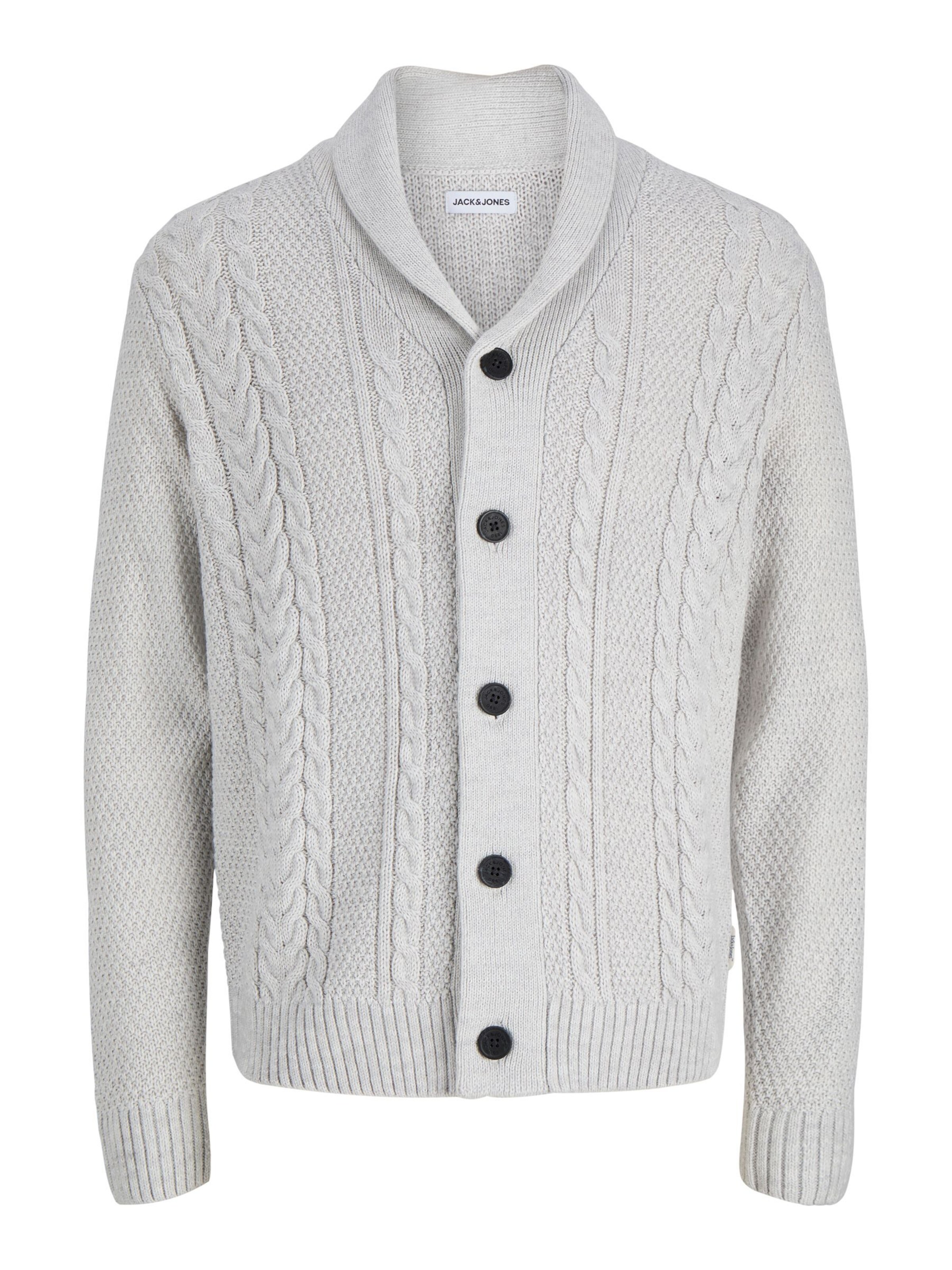 JACK & JONES Kardigan 'JJJames' – bílá: přední strana