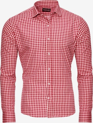 Reslad Button Up Shirt 'Hemd Vichy-Karo' in Red: front