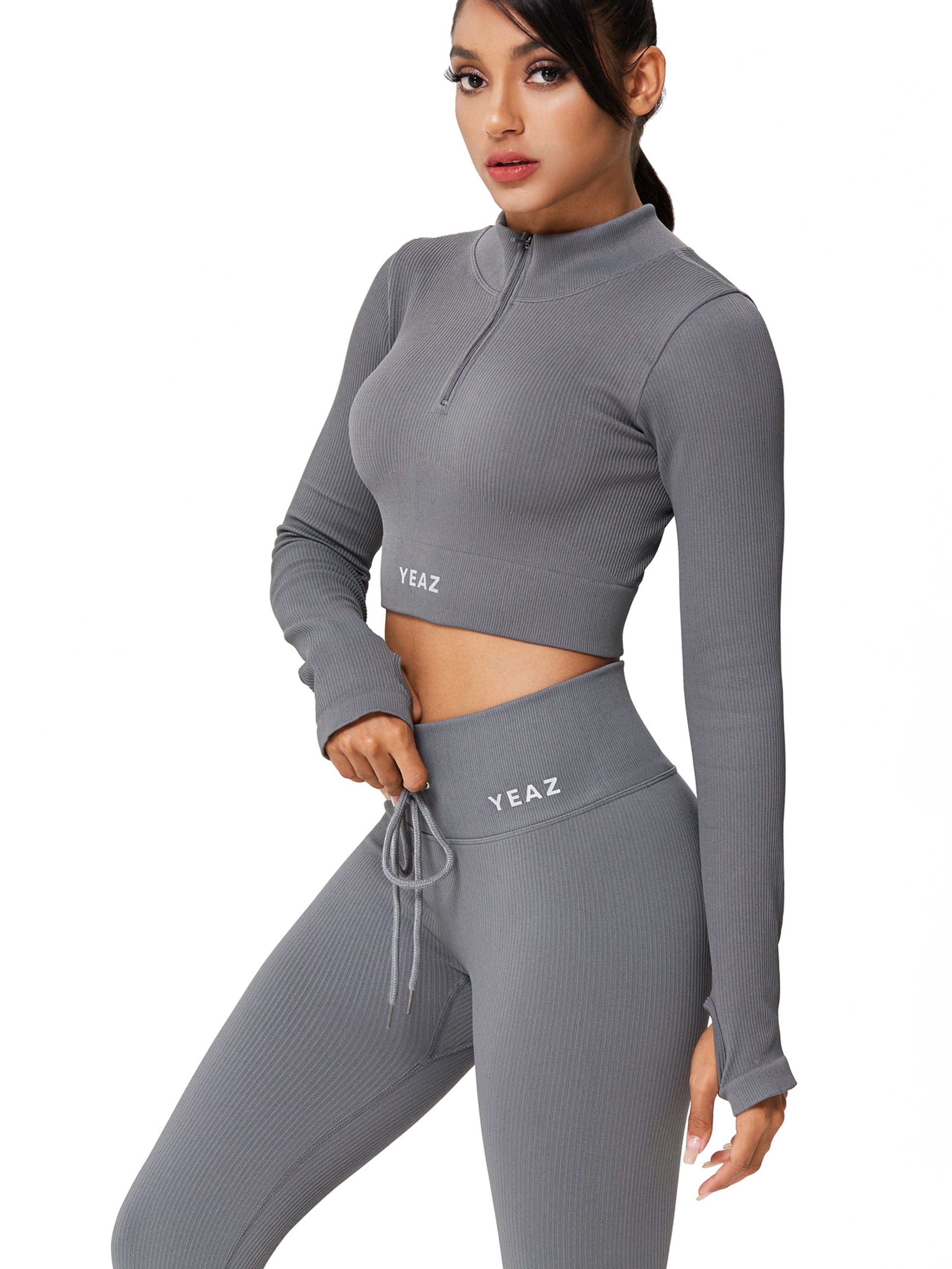 YEAZ Skinny Sportbyxa 'Runway' i grå