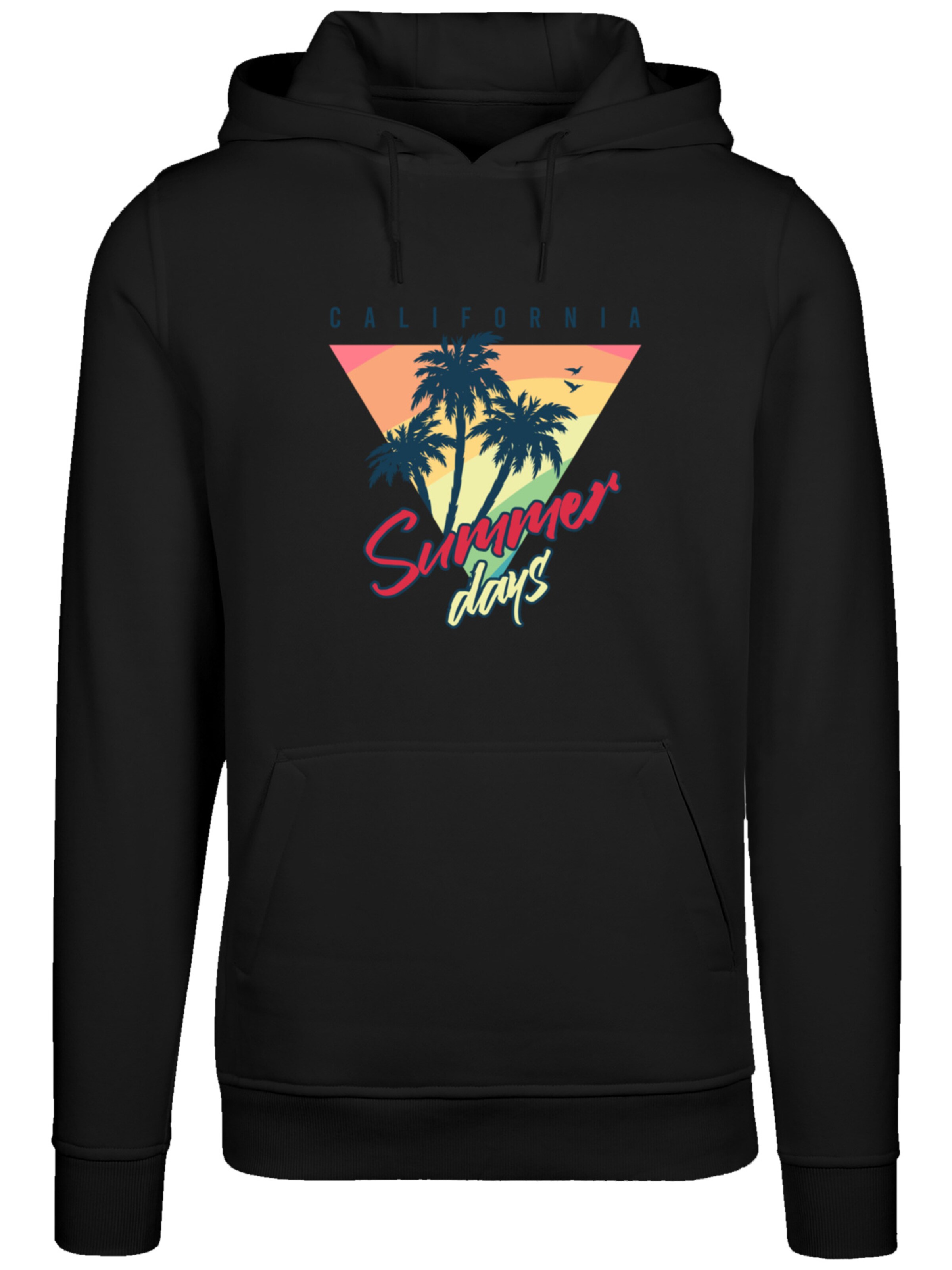 Sweat-shirt 'California Palmen Retro' F4NT4STIC en noir : devant