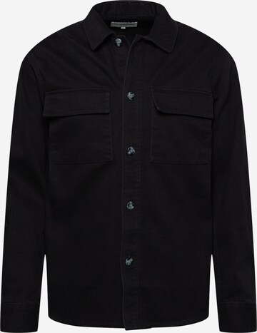 TOM TAILOR DENIM Button Up Shirt in Black: front