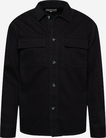 TOM TAILOR DENIM جينز مضبوط قميص بلون أسود: الأمام