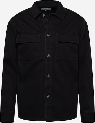 TOM TAILOR DENIM Regular Fit Hemd in Schwarz: predná strana