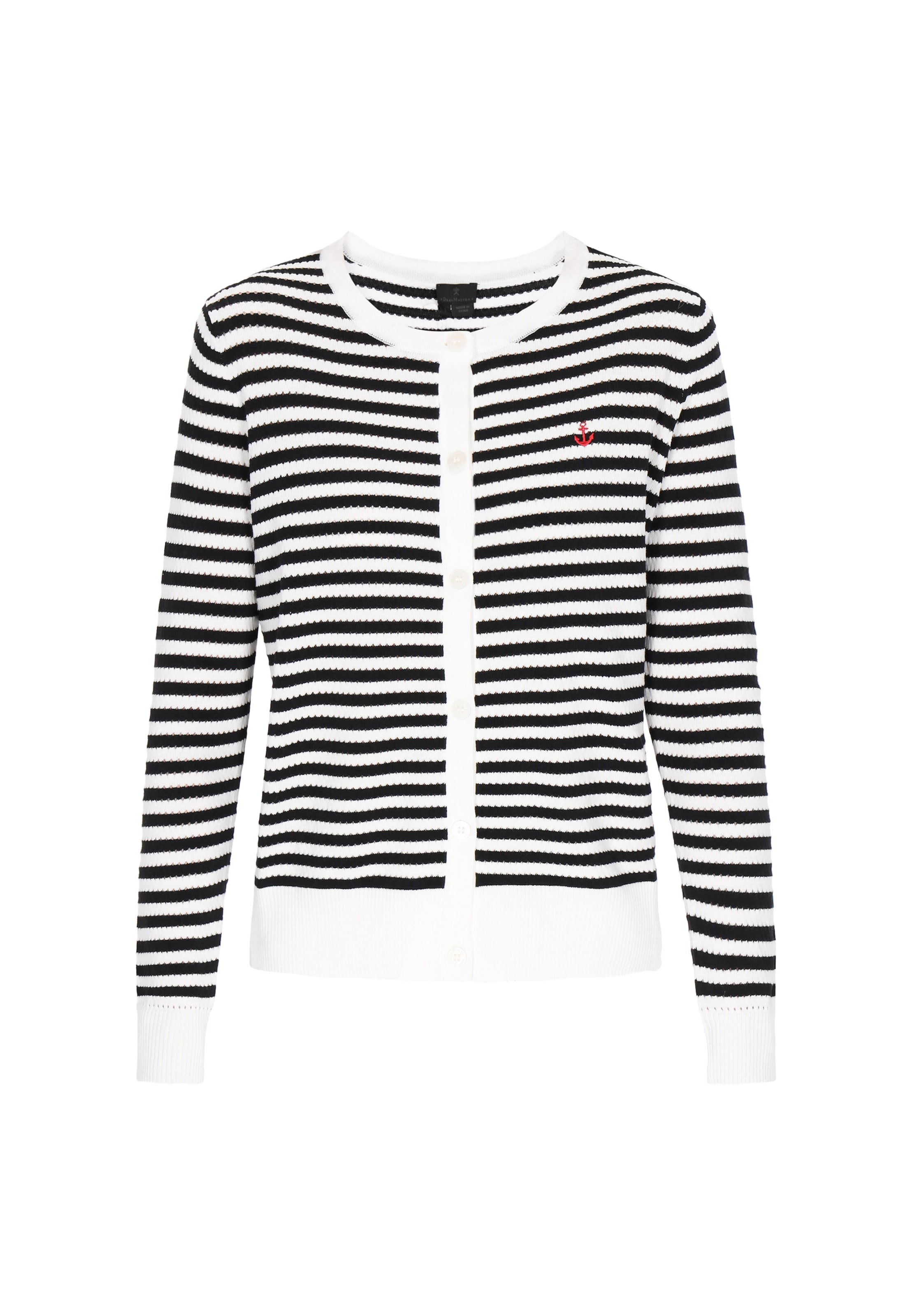 DreiMaster Klassik Πλεκτή ζακέτα 'Classic Look' σε λευκό: μπροστά