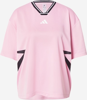 T-shirt fonctionnel 'TIRO Q1' ADIDAS SPORTSWEAR en rose : devant