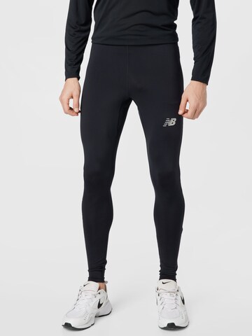 new balance - Skinny Calças de desporto em preto: frente