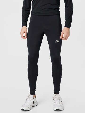 Skinny Pantaloni sportivi di new balance in nero: frontale