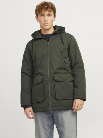 JACK & JONES Winterparka 'JWHGrand' in Groen: voorkant