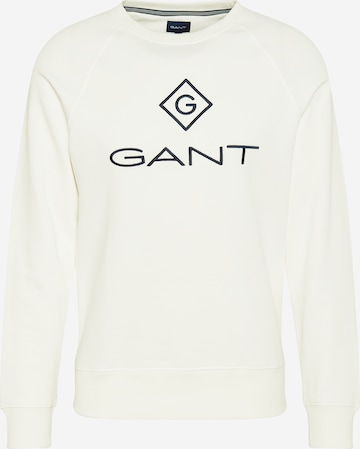 GANT Regular fit Sweatshirt 'LOCK UP' i vit: framsida