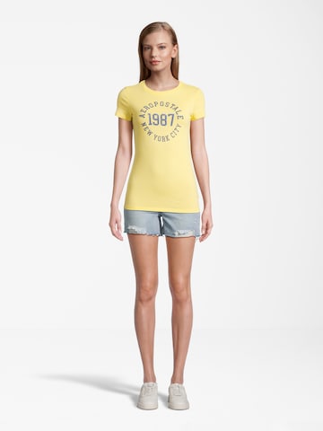 AÉROPOSTALE - Camisa 'JKI 1987' em amarelo