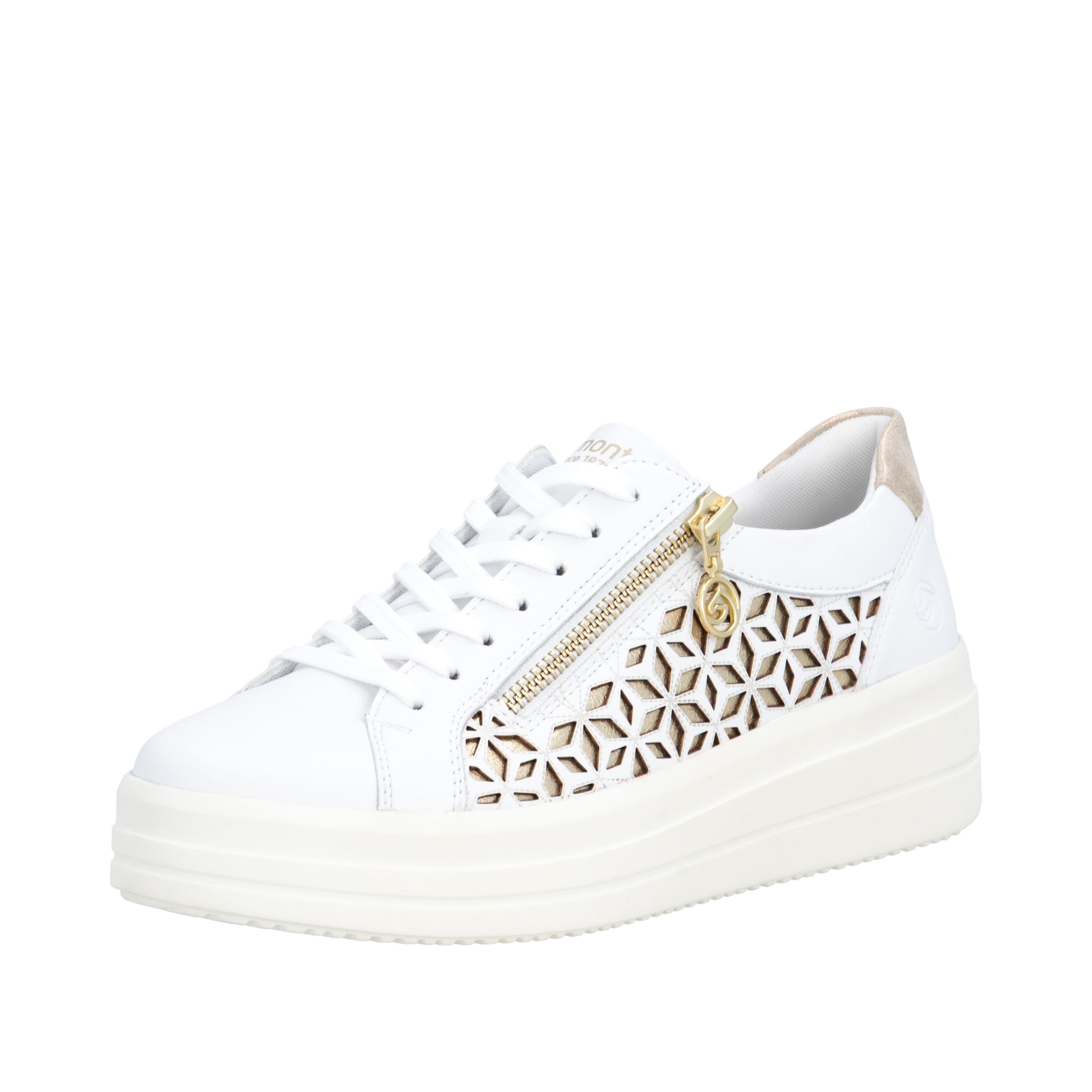 REMONTE Baskets basses en crème / or / blanc, Vue avec produit