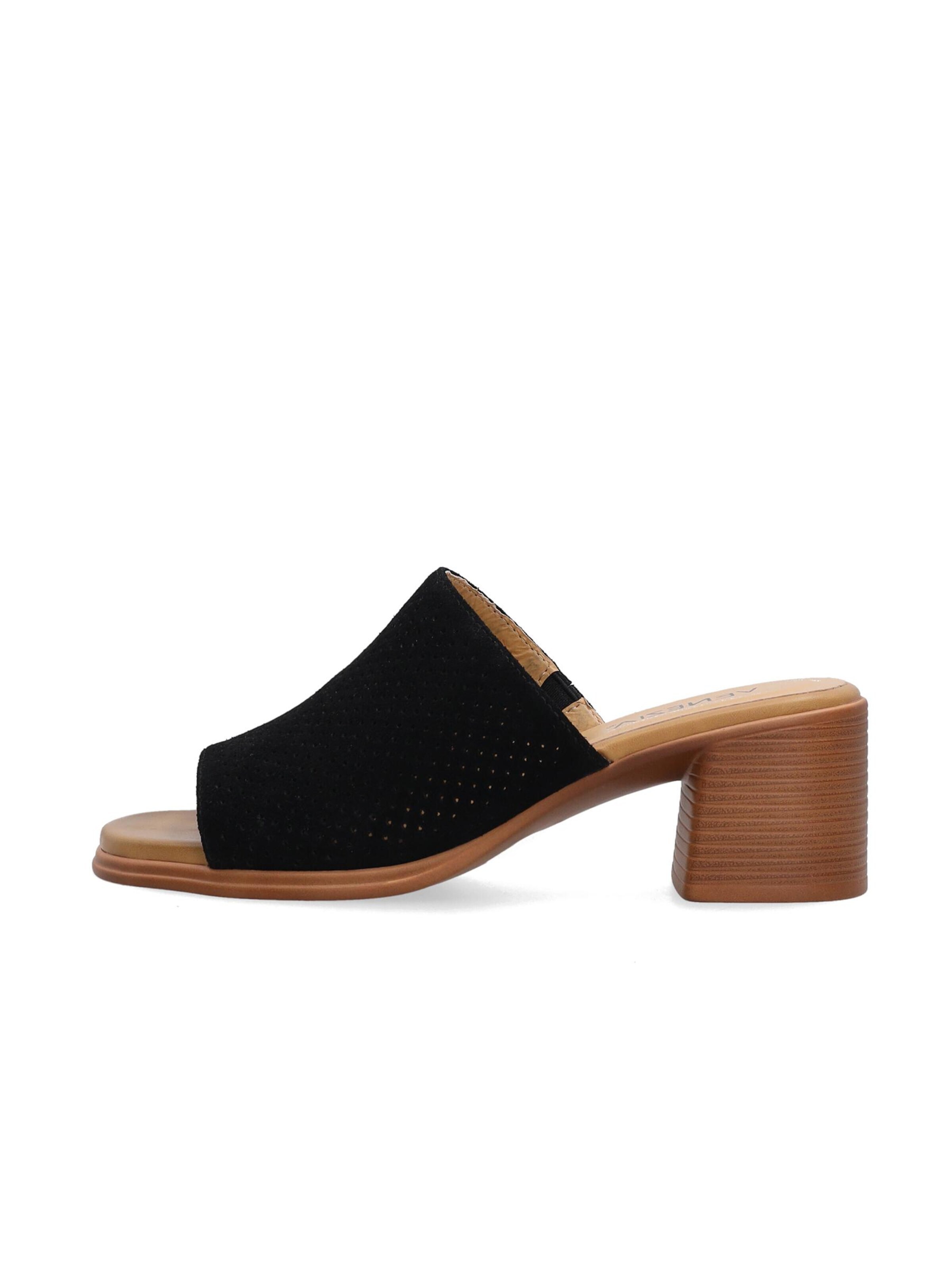 VENEZIA Mules in Black: front