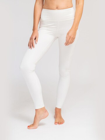 LOTUSCRAFTS Skinny Workout Pants 'BECCA Leggings' in White: front