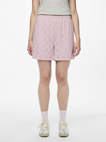 PIECES Regular Broek 'PCMimi' in Roze: voorkant