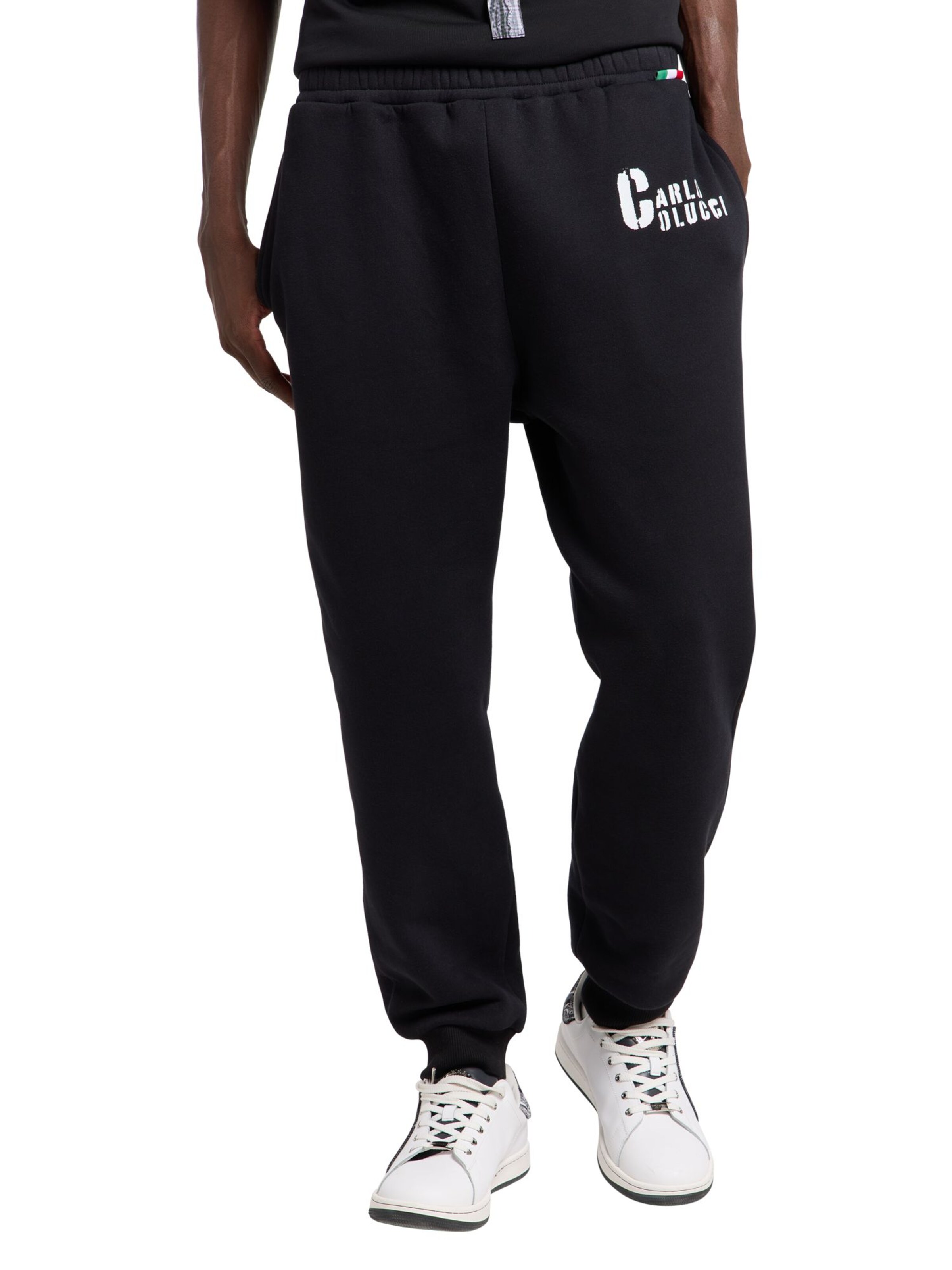 Effilé Pantalon 'Fabiano' Carlo Colucci en noir : devant