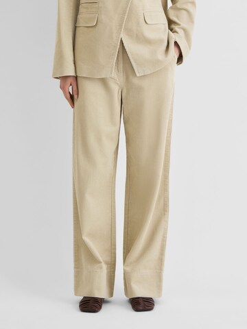 ROUGE EDIT Wide leg Broek in Beige: voorkant