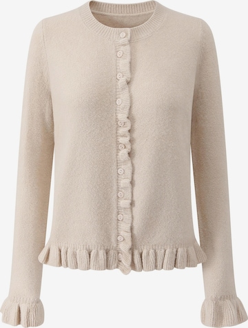 SASSYCLASSY Knit Cardigan in Beige: front