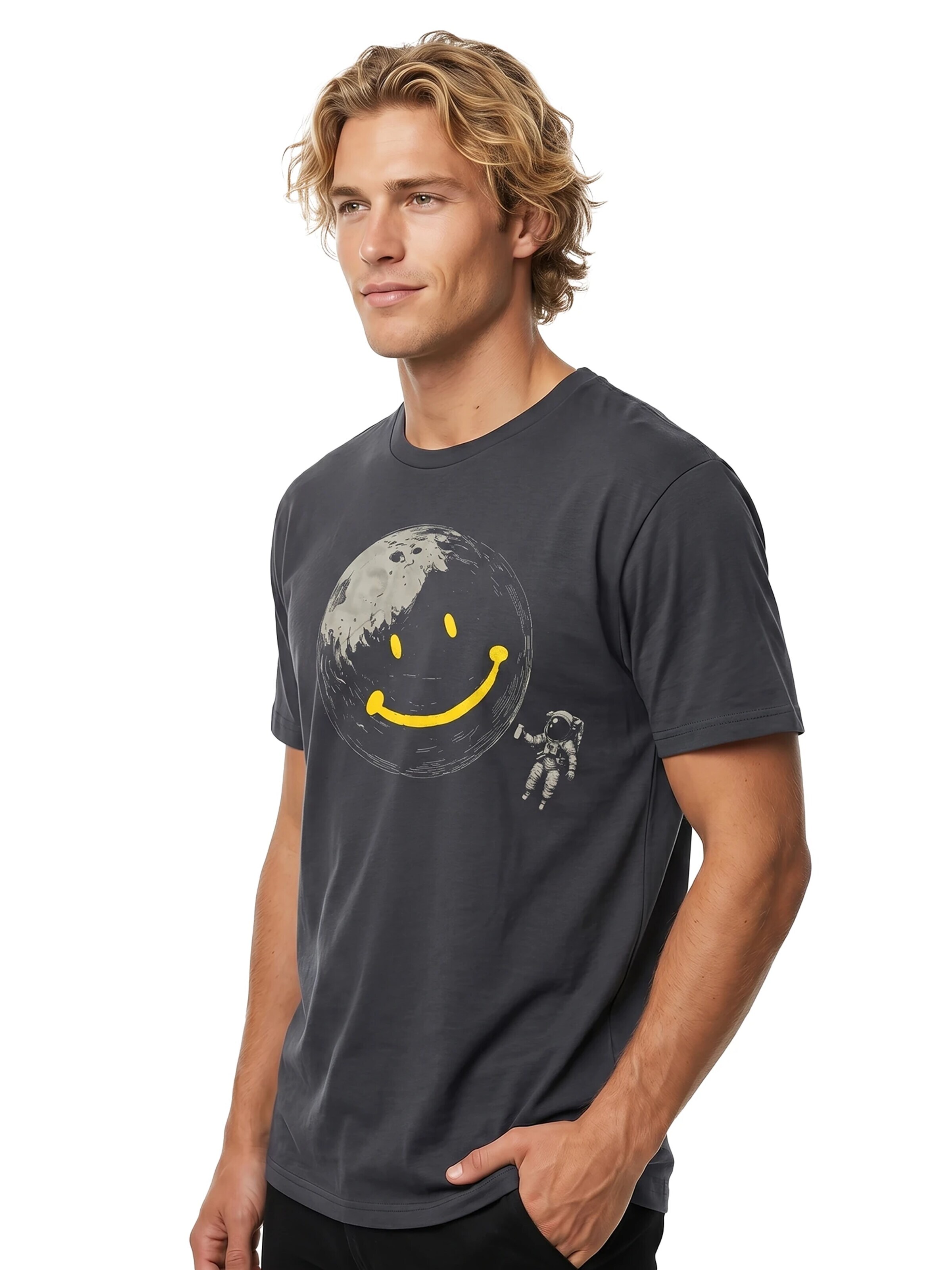 MAKAYA Shirt 'Astro-Smile' in Grey
