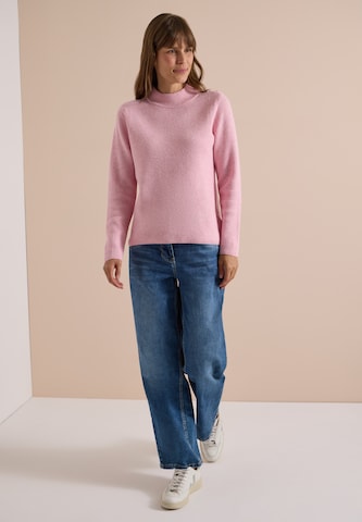 CECIL Pullover mit Struktur und Knopfdetail in Pink