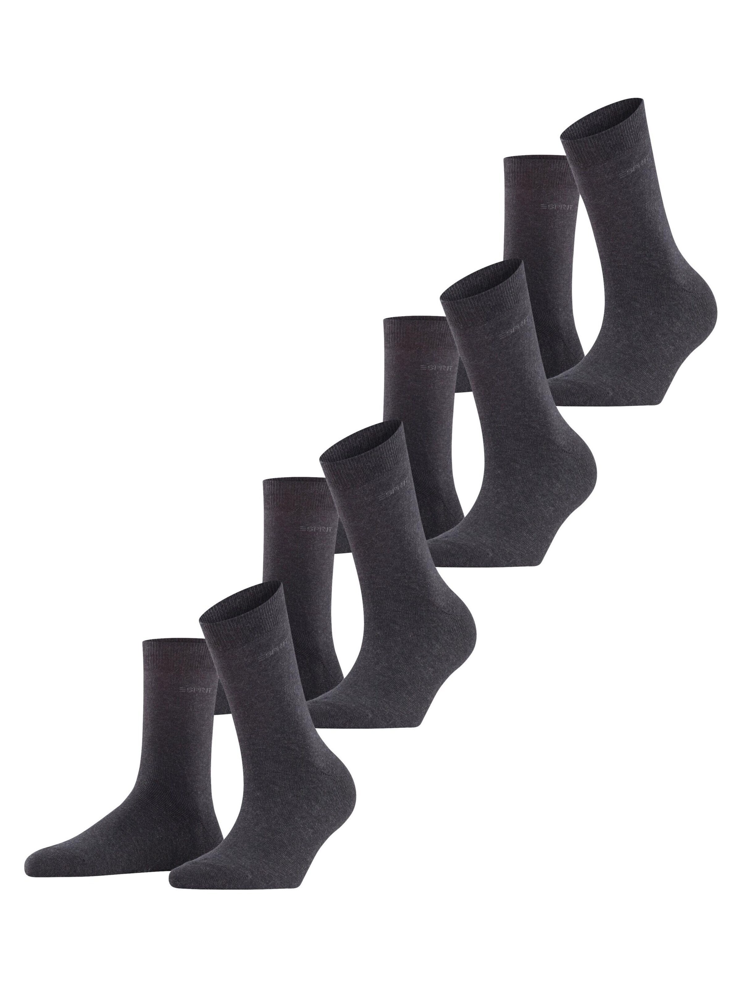 ESPRIT Socken 'Solid 4-Pack'‌‌‌‌‌‌‌‌ in Grau: Vorderseite
