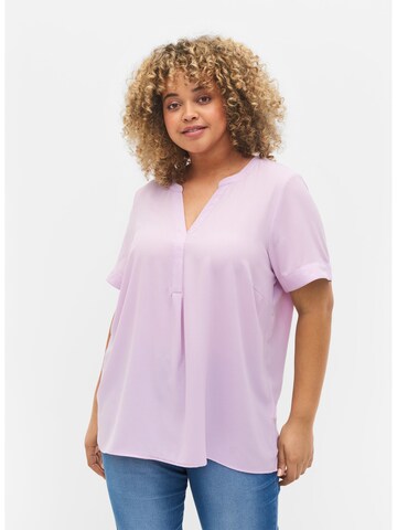 Zizzi Bluse 'Anni' i lilla: forside