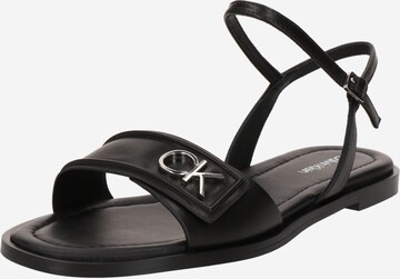 Calvin Klein Regular Sandalen met riem in Zwart: voorkant