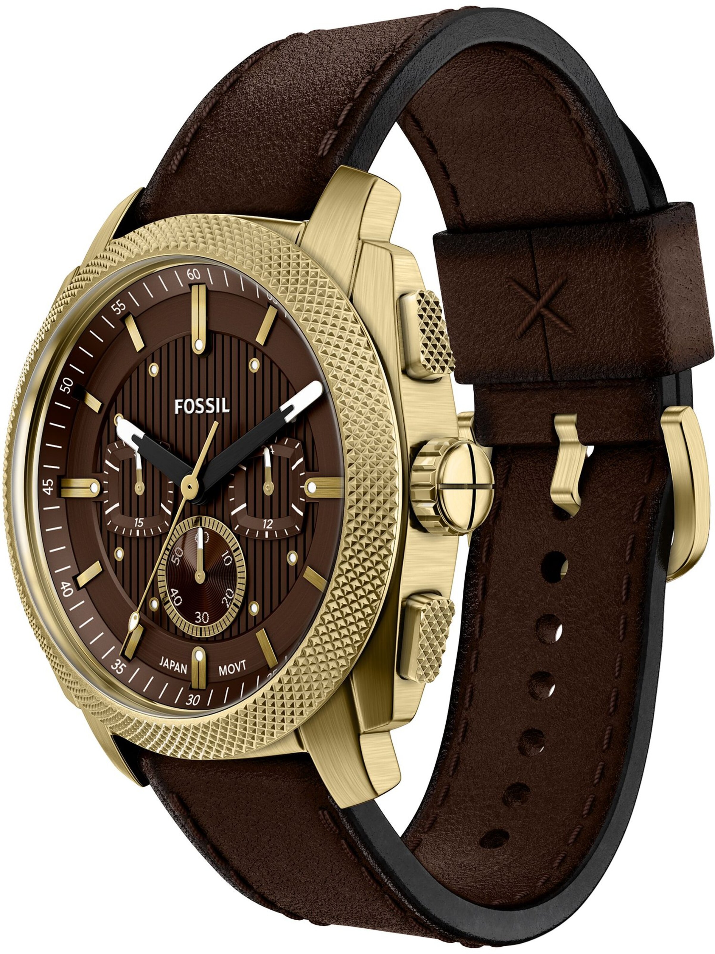 FOSSIL Analog klocka i brun