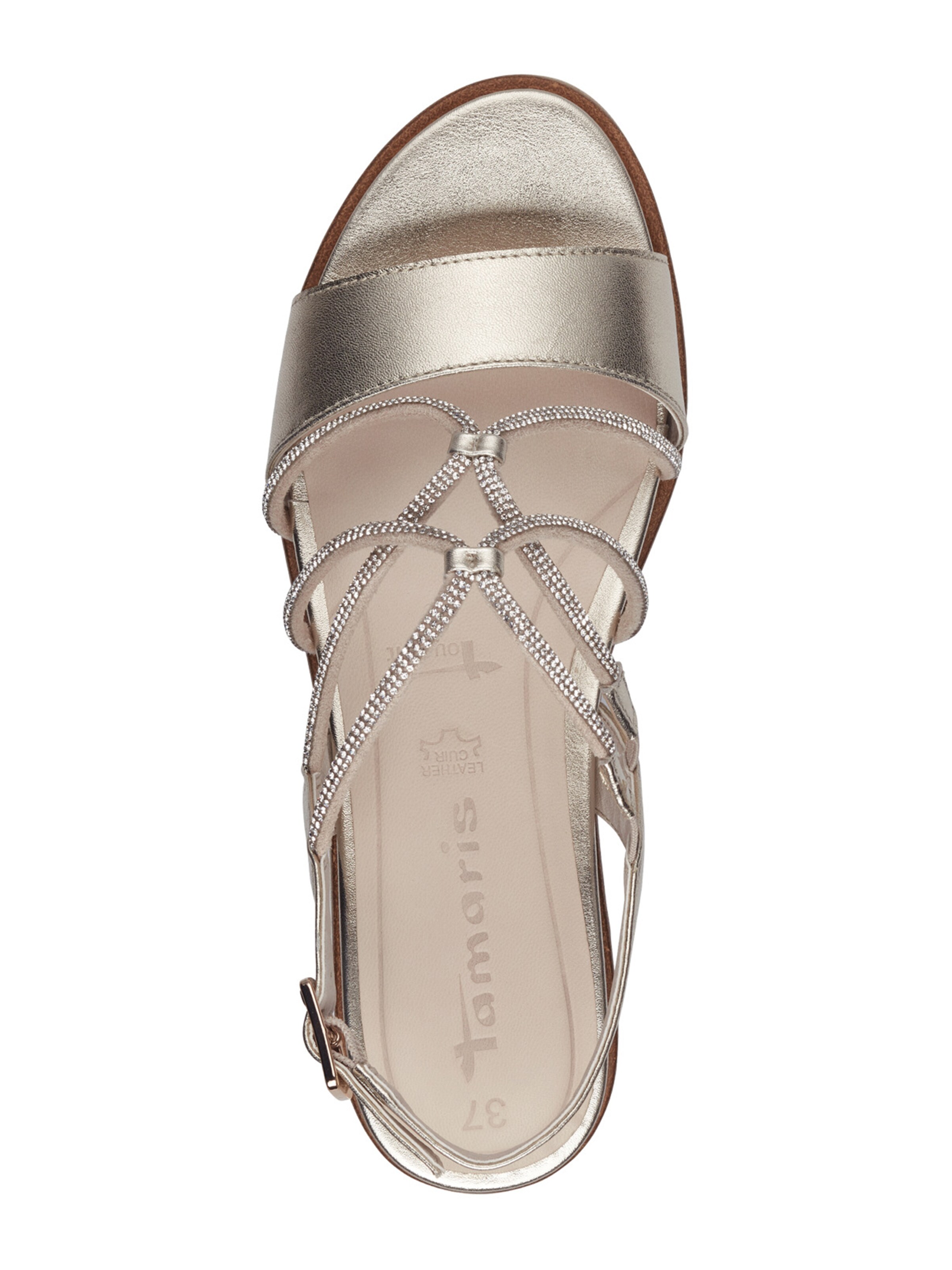 Tamaris - Sandálias com tiras em ouro