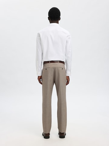 SELECTED Slim fit Button Up Shirt 'SLHCLARK' in White