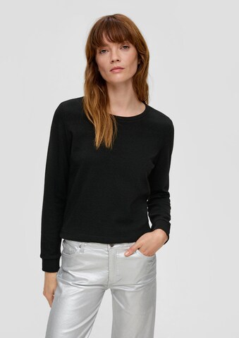 s.Oliver Sweatshirt in Zwart: voorkant