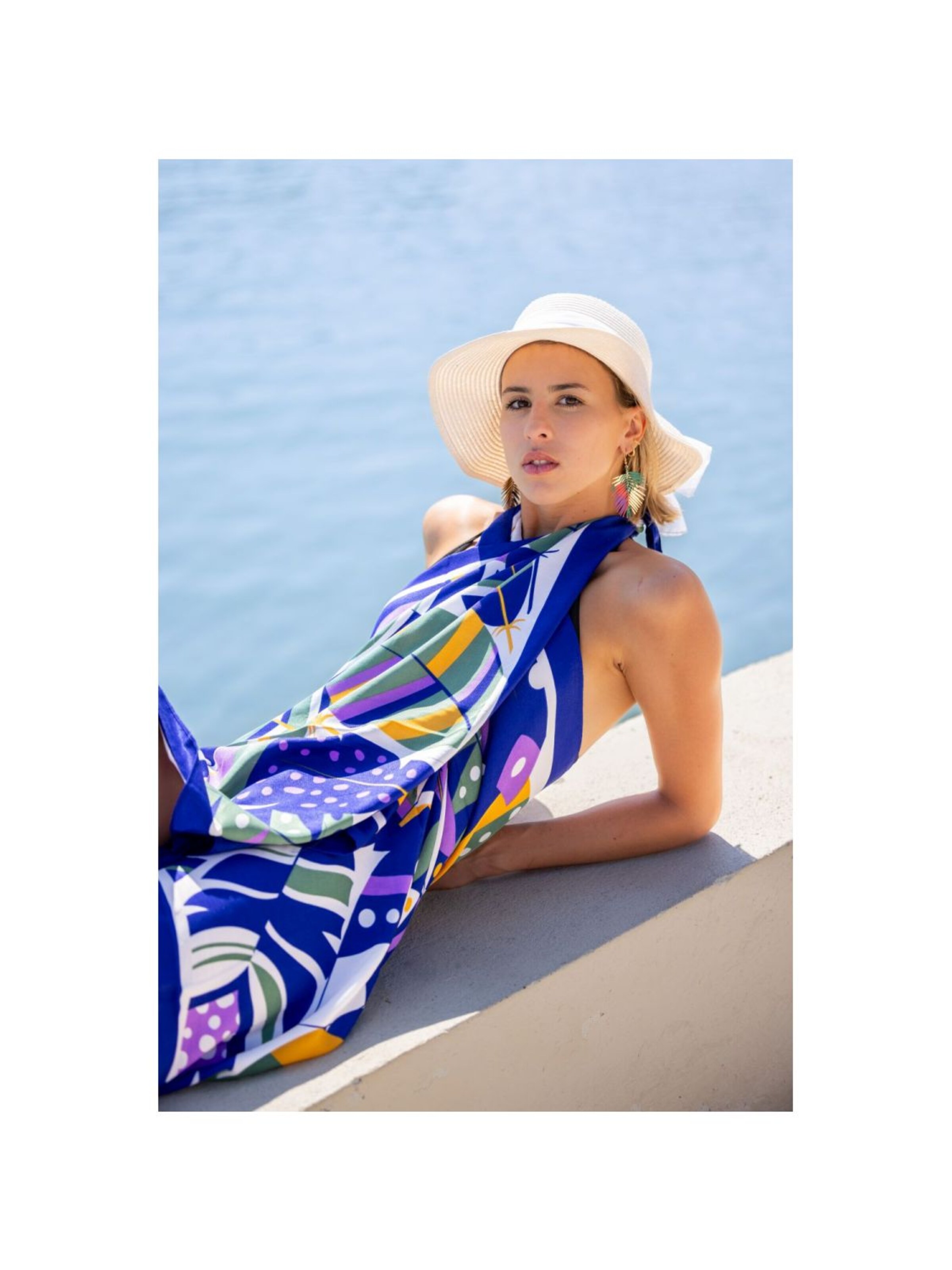 alberto cabale - Vestido de playa 'URSULA' en azul