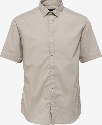 Coupe regular Chemise 'Sane' Only & Sons en gris : devant