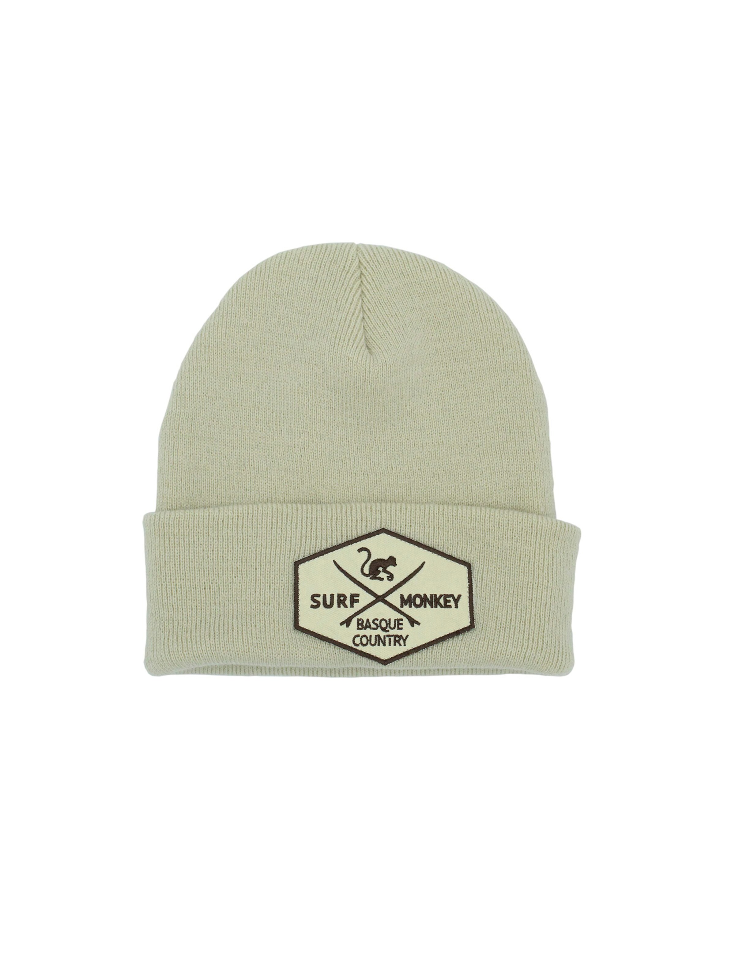 Surf Monkey Beanie in White: front