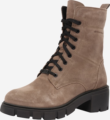 TOM TAILOR Lace-Up Ankle Boots in Grey: front