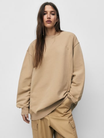 Pull&Bear Sweatshirt i beige: forside