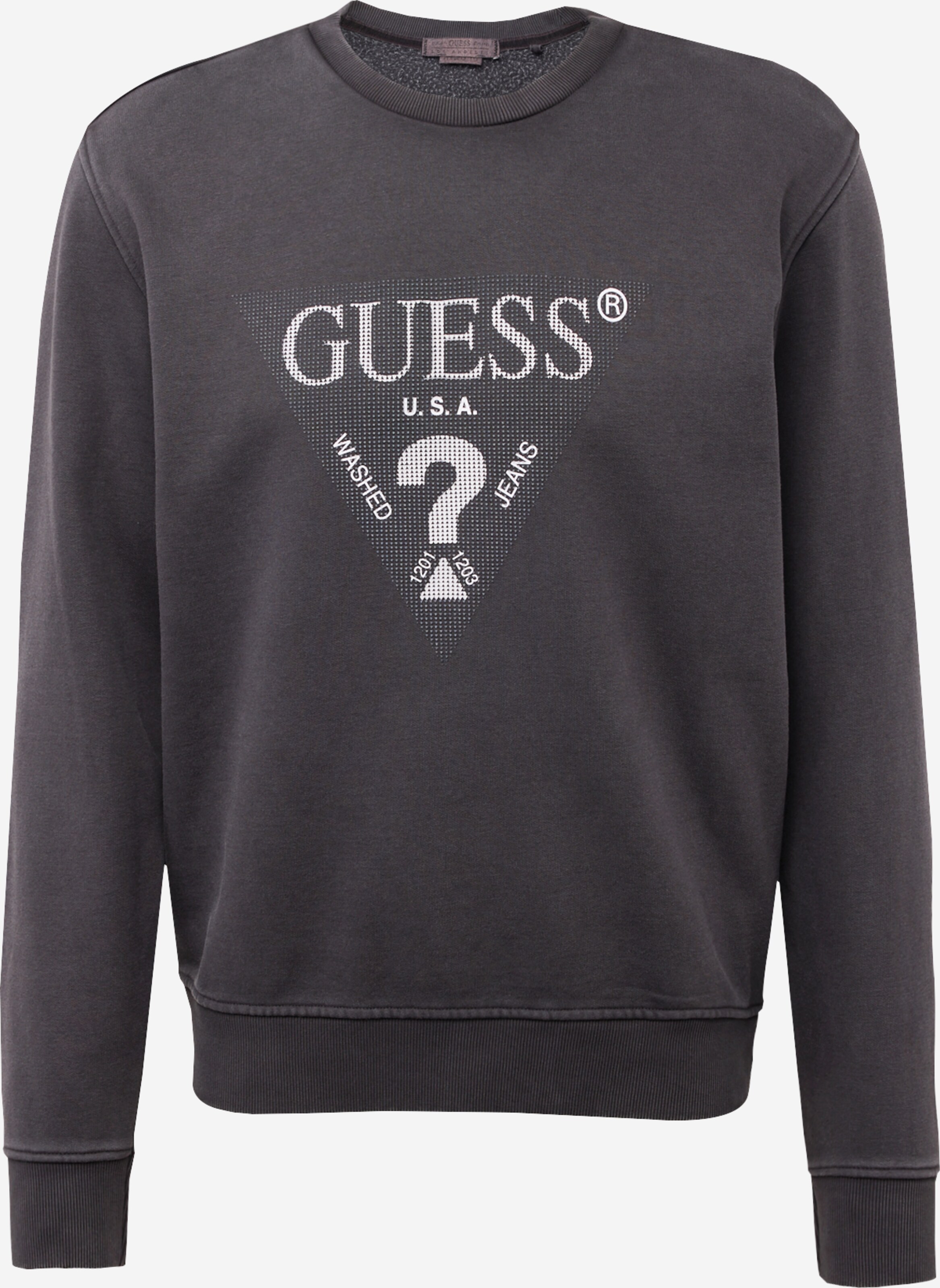 GUESS Sweatshirt in Mottled Black ABOUT YOU