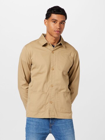 BRAVE SOUL Comfort fit Button Up Shirt 'CAULEYSTONE' in Brown: front