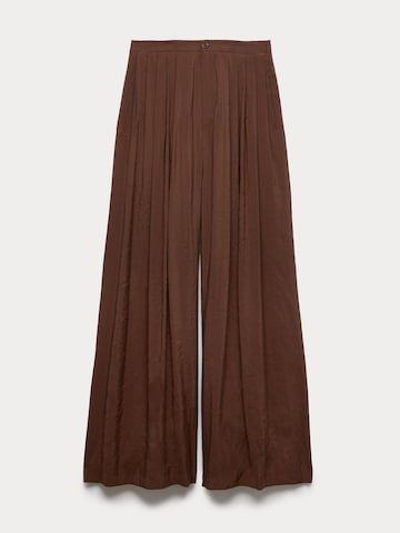 Marks & Spencer Wide leg Broek in Bruin: voorkant