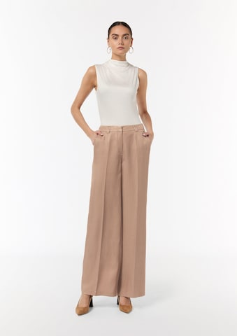 Wide Leg Pantalon à plis COMMA en marron