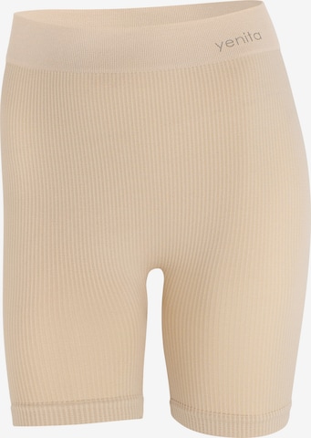 Leggings 'Ribbed Collection' Yenita en beige : devant