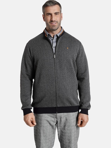 Charles Colby Zip-Up Hoodie 'Annthony' in Grey: front